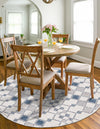 Garden Lattice Oasis Collection Area Rug -  Veranda Round Ivory  lifestyle 185