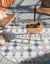 Garden Lattice Oasis Collection Area Rug -  Veranda Round Ivory  lifestyle 221