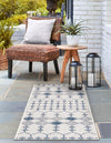 Garden Lattice Oasis Collection Area Rug -  Veranda Runner Ivory  lifestyle 150