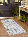 Garden Lattice Oasis Collection Area Rug -  Veranda Runner Ivory  lifestyle 222