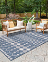 Garden Lattice Oasis Collection Area Rug -  Veranda Rectangle Blue  lifestyle 55