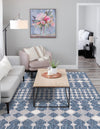 Garden Lattice Oasis Collection Area Rug -  Veranda Rectangle Blue  lifestyle 61