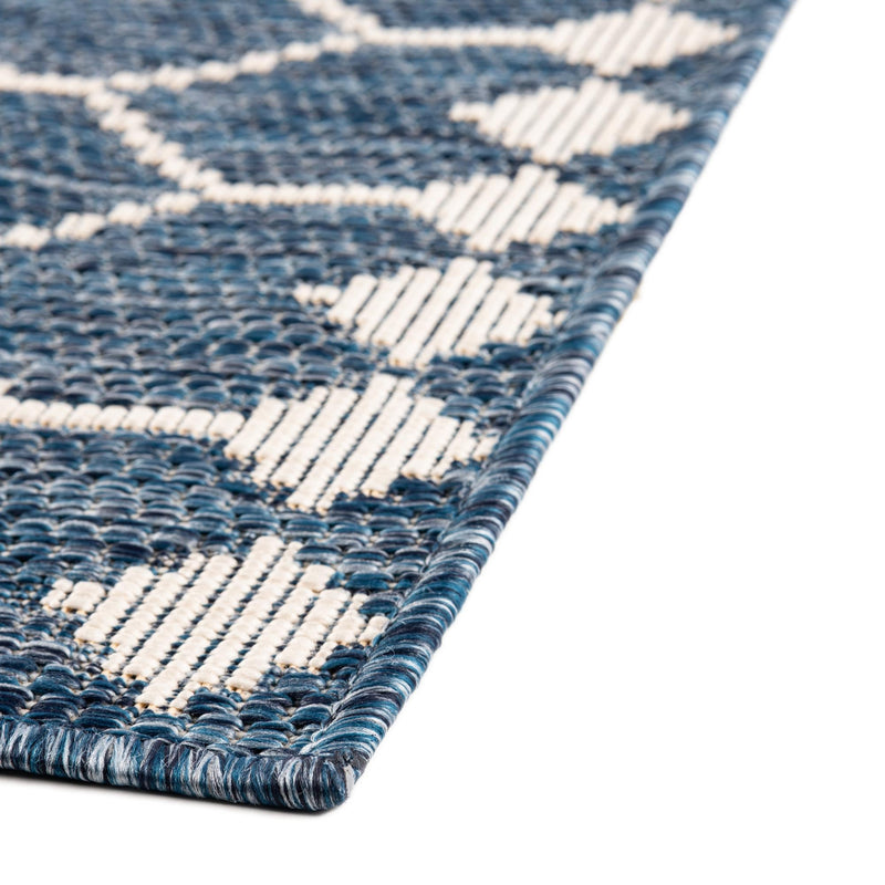 Garden Lattice Oasis Collection Area Rug -  Veranda Rectangle Blue  lifestyle 76