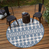 Garden Lattice Oasis Collection Area Rug -  Veranda Round Blue  lifestyle 10