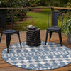 Garden Lattice Oasis Collection Area Rug -  Veranda Round Blue  lifestyle 11