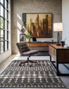 Garden Lattice Oasis Collection Area Rug -  Veranda Rectangle Charcoal  lifestyle 14