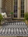 Garden Lattice Oasis Collection Area Rug -  Veranda Rectangle Charcoal  lifestyle 20