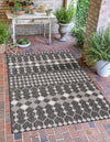 Garden Lattice Oasis Collection Area Rug -  Veranda Rectangle Charcoal  lifestyle 44