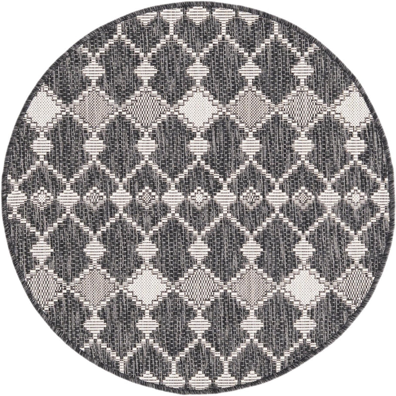Savannah Pergola Collection Area Rug -  Veranda Round Charcoal Gray  lifestyle 95