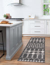 Garden Lattice Oasis Collection Area Rug -  Veranda Runner Charcoal  lifestyle 140