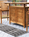 Garden Lattice Oasis Collection Area Rug -  Veranda Runner Charcoal  lifestyle 178