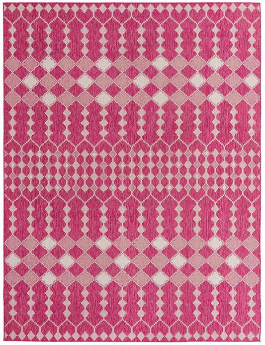 Garden Lattice Oasis Collection Area Rug -  Veranda Rectangle Magenta Main