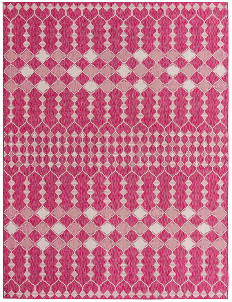 Garden Lattice Oasis Collection Area Rug -  Veranda Rectangle Magenta Main