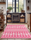 Garden Lattice Oasis Collection Area Rug -  Veranda Rectangle Magenta  lifestyle 7