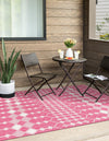 Garden Lattice Oasis Collection Area Rug -  Veranda Rectangle Magenta  lifestyle 10