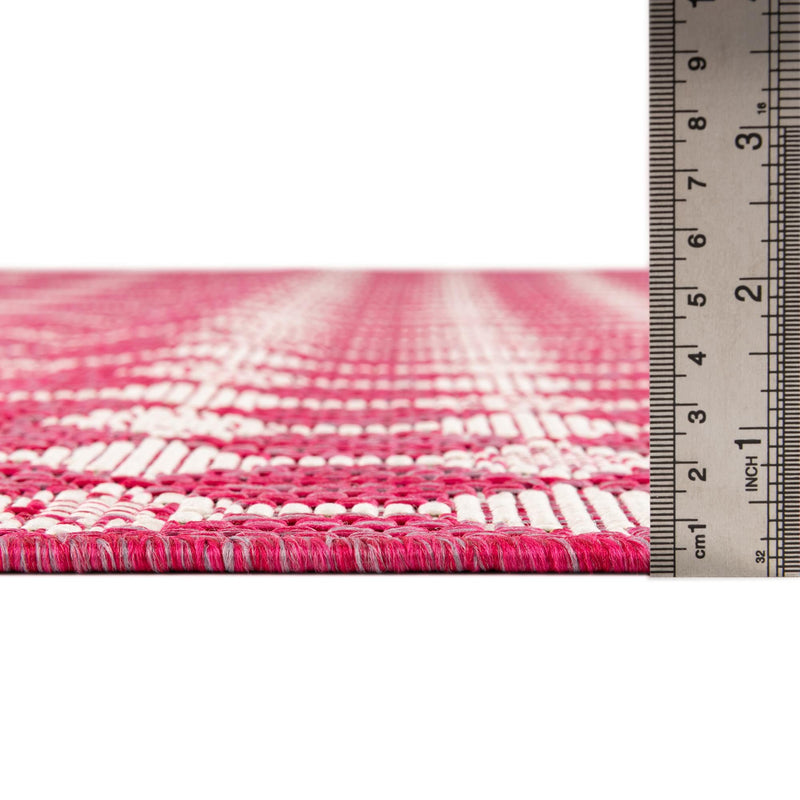 Garden Lattice Oasis Collection Area Rug -  Veranda Square Magenta  lifestyle 3