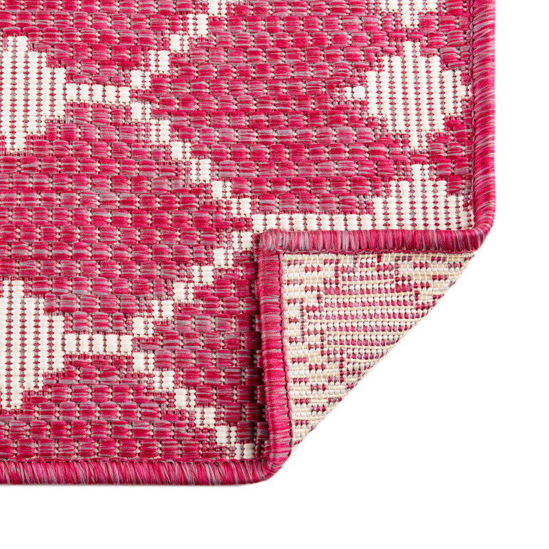 Garden Lattice Oasis Collection Area Rug -  Veranda Square Magenta  lifestyle 7
