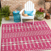 Garden Lattice Oasis Collection Area Rug -  Veranda Square Magenta  lifestyle 8