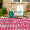 Garden Lattice Oasis Collection Area Rug -  Veranda Square Magenta  lifestyle 9