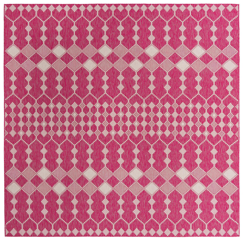 Garden Lattice Oasis Collection Area Rug -  Veranda Square Magenta Main