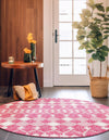 Garden Lattice Oasis Collection Area Rug -  Veranda Round Magenta  lifestyle 167
