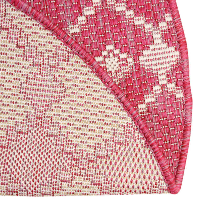 Garden Lattice Oasis Collection Area Rug -  Veranda Round Magenta  lifestyle 7
