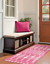 Garden Lattice Oasis Collection Area Rug -  Veranda Runner Magenta  lifestyle 5