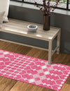 Garden Lattice Oasis Collection Area Rug -  Veranda Runner Magenta  lifestyle 7