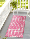 Garden Lattice Oasis Collection Area Rug -  Veranda Runner Magenta  lifestyle 10