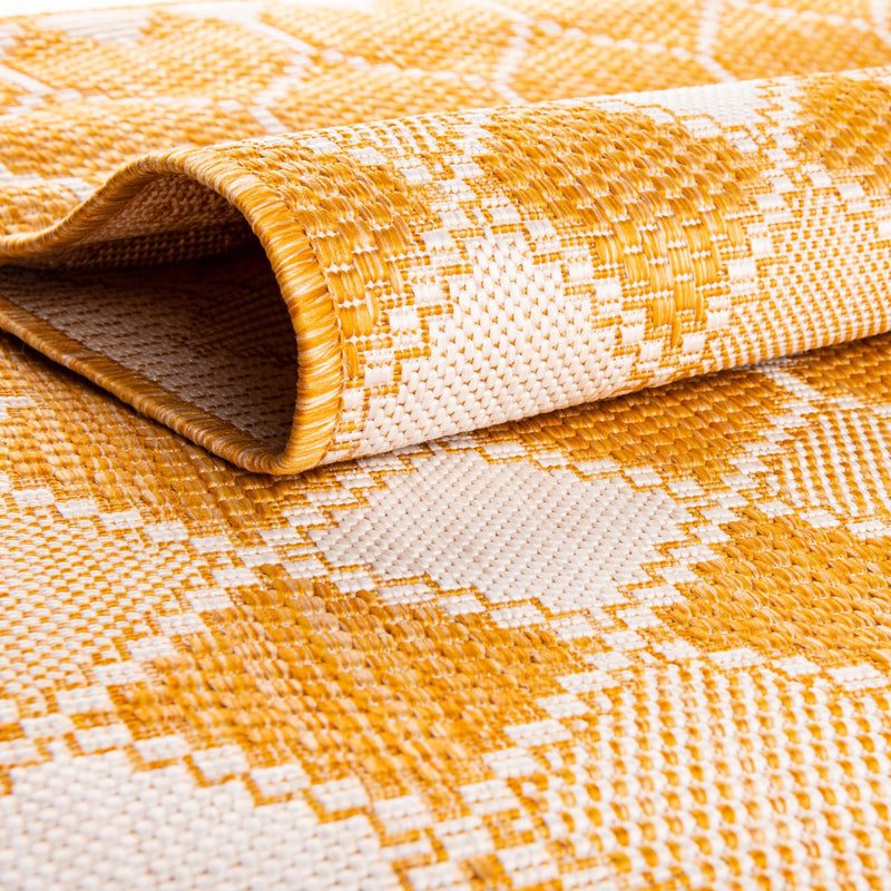 Garden Lattice Oasis Collection Area Rug -  Veranda Rectangle Yellow  lifestyle 14