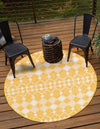 Garden Lattice Oasis Collection Area Rug -  Veranda Round Yellow  lifestyle 180