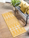 Garden Lattice Oasis Collection Area Rug -  Veranda Runner Yellow  lifestyle 181