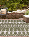 Garden Lattice Oasis Collection Area Rug -  Veranda Square Green  lifestyle 146