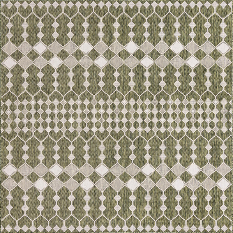 Savannah Pergola Collection Area Rug -  Veranda Square Green  lifestyle 100