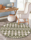 Garden Lattice Oasis Collection Area Rug -  Veranda Round Green  lifestyle 170