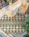 Garden Lattice Oasis Collection Area Rug -  Veranda Round Green  lifestyle 182
