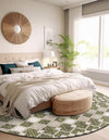 Garden Lattice Oasis Collection Area Rug -  Veranda Round Green  lifestyle 218