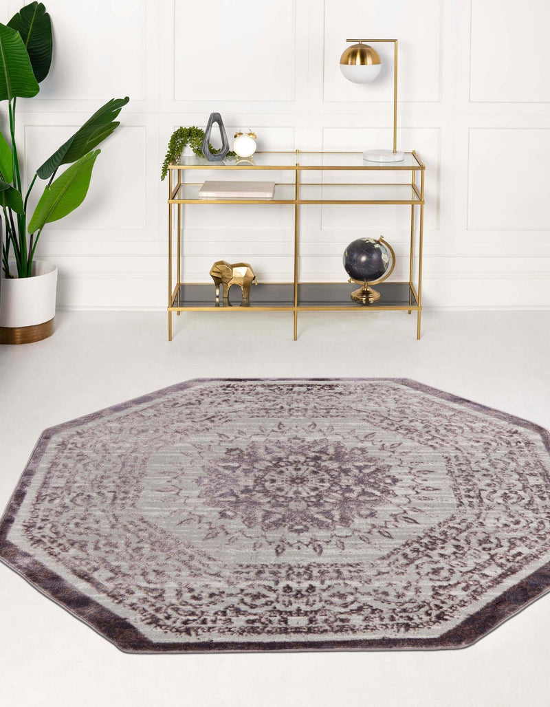 Derbyshire Elegance Collection Area Rug - Buxton Octagon Violet  lifestyle 44