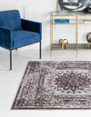 Derbyshire Elegance Collection Area Rug - Buxton Square Violet  lifestyle 60