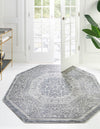 Derbyshire Elegance Collection Area Rug - Buxton Octagon Gray  lifestyle 47