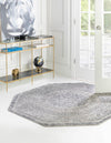 Derbyshire Elegance Collection Area Rug - Buxton Octagon Gray  lifestyle 62