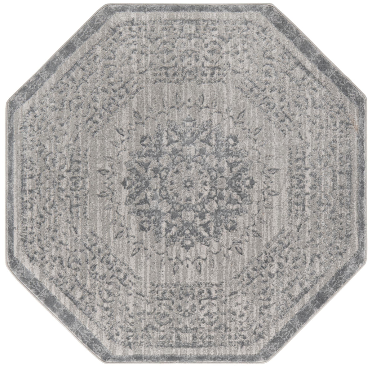 Derbyshire Elegance Collection Area Rug - Buxton Octagon Gray  lifestyle 14