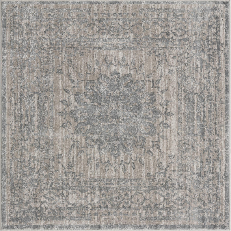 Derbyshire Elegance Collection Area Rug - Buxton Square Gray  lifestyle 17