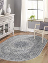 Derbyshire Elegance Collection Area Rug - Buxton Oval Gray  lifestyle 48