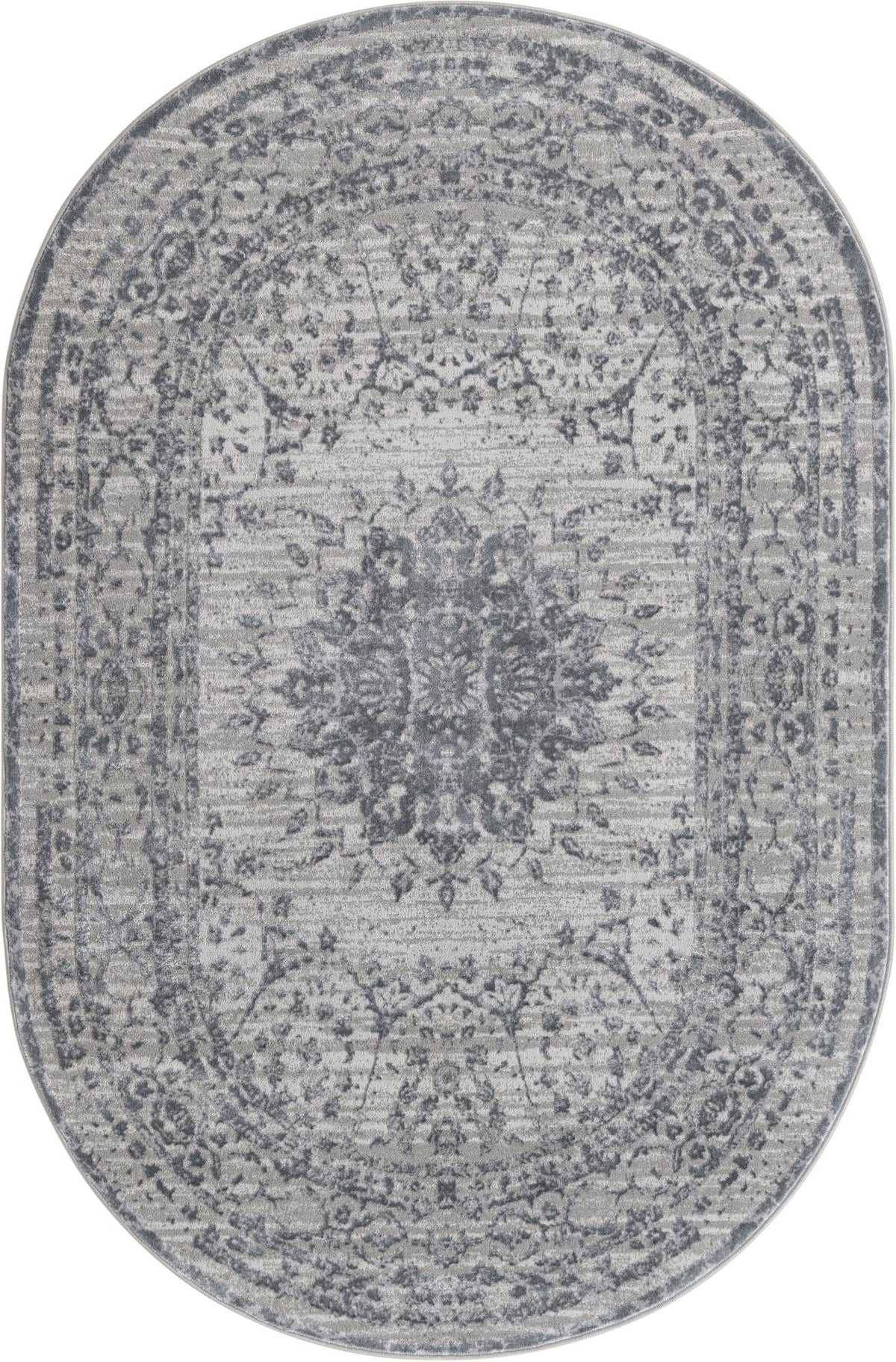 Derbyshire Elegance Collection Area Rug - Buxton Oval Gray  lifestyle 18