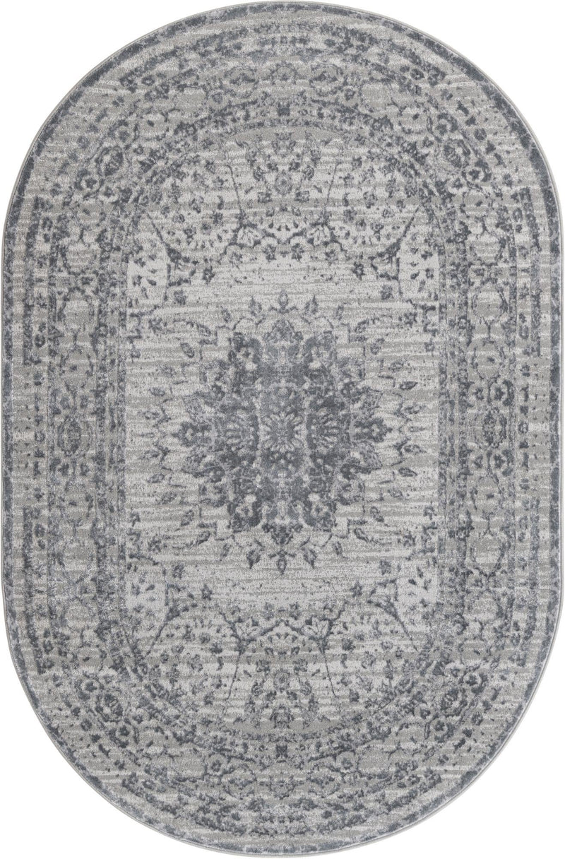 Derbyshire Elegance Collection Area Rug - Buxton Oval Gray  lifestyle 18