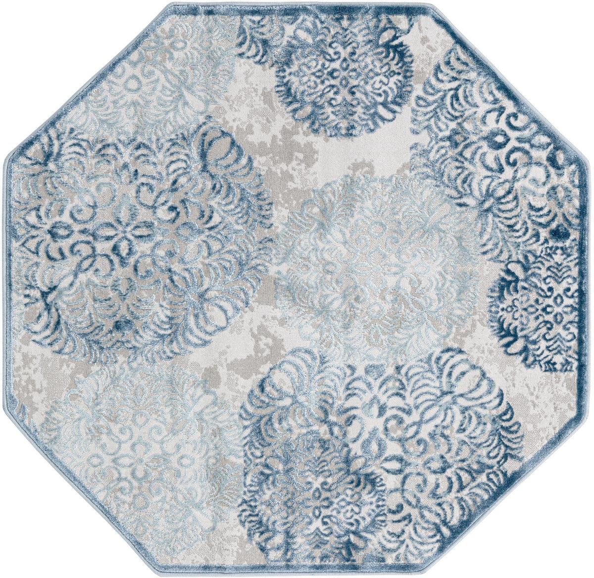 Derbyshire Elegance Collection Area Rug -  Bakewell Octagon Blue  lifestyle 34