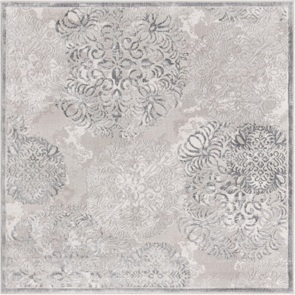 Derbyshire Elegance Collection Area Rug -  Bakewell Square Gray  lifestyle 38