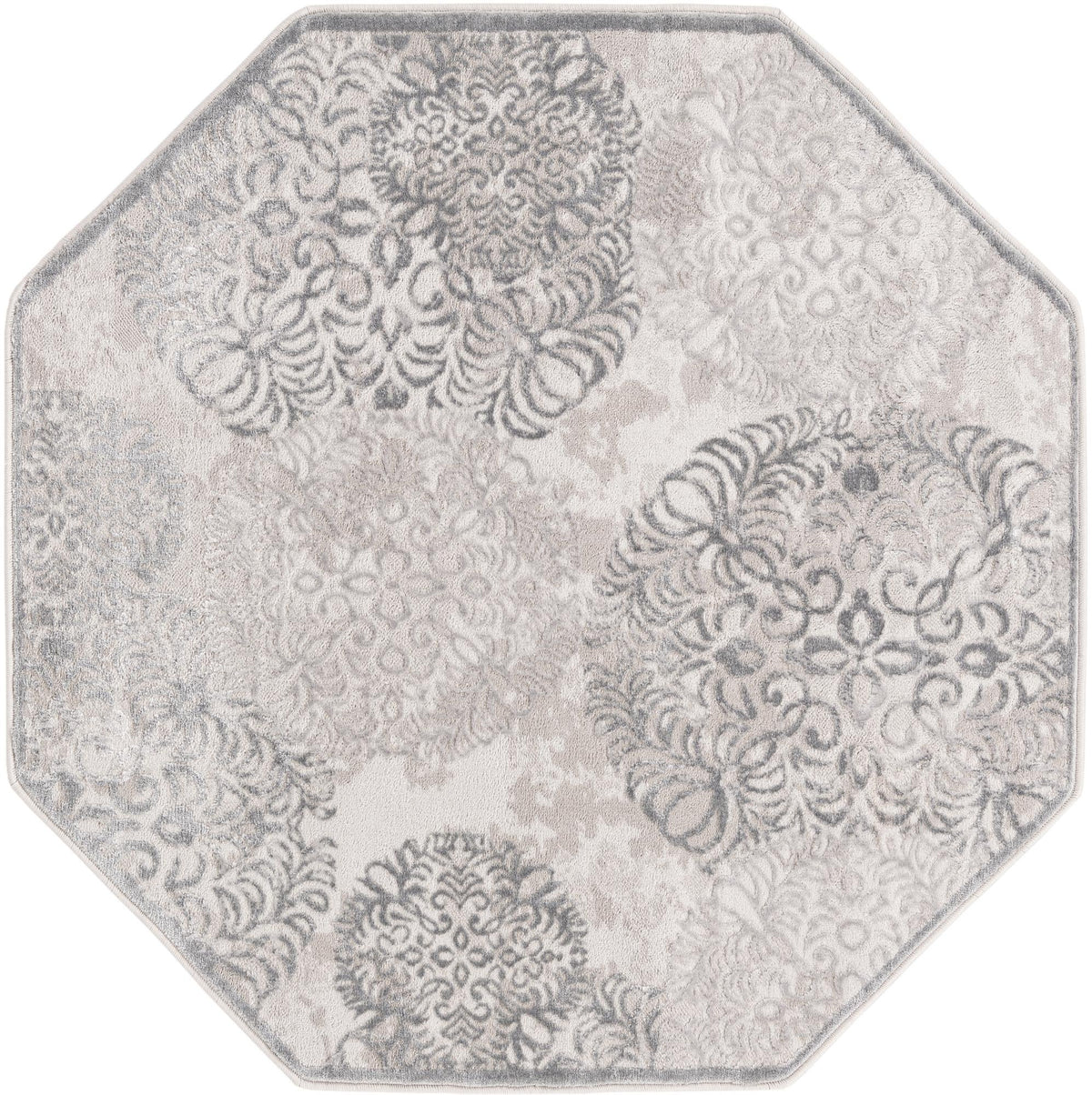 Derbyshire Elegance Collection Area Rug -  Bakewell Octagon Gray  lifestyle 37