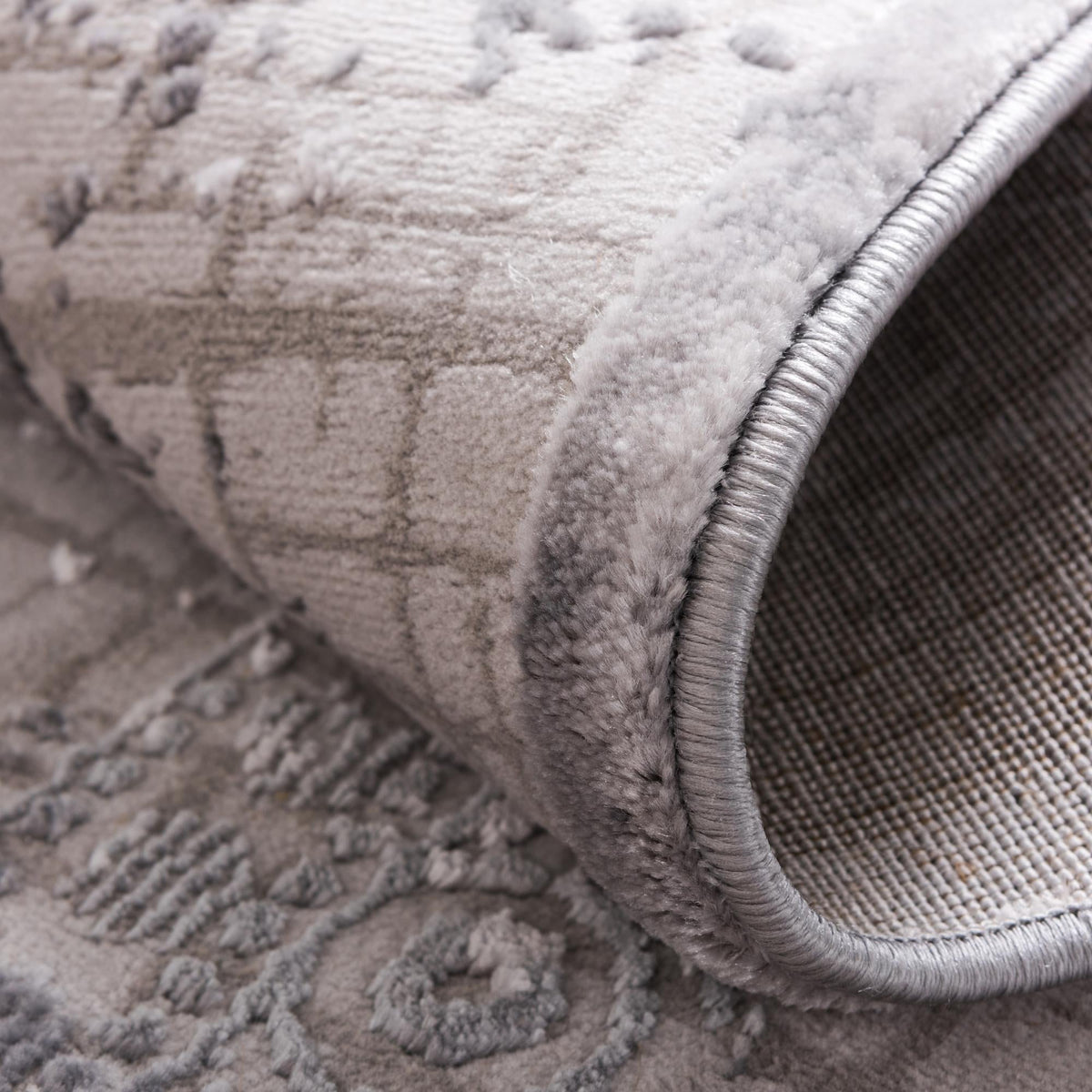 Derbyshire Elegance Collection Area Rug -  Matlock Octagon Gray  lifestyle 99
